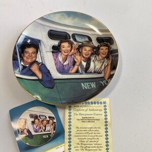 Hamilton collection NY The honeymoon express plate 1987 23k Gold Rim Vintage